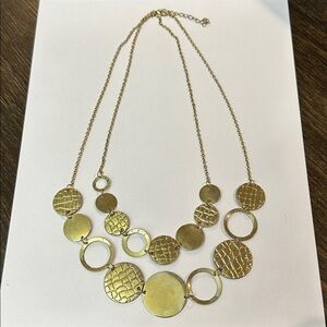Gold multi disc chain necklace